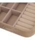 Set de 2 boîtes à bijoux de voyage velours beige et gris 16x11x5cm