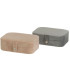 Set de 2 boîtes à bijoux de voyage velours beige et gris 16x11x5cm