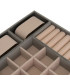 Set de 2 plateaux à bijoux velours beige et gris 30x20x4cm