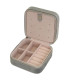 Set de 2 boîtes à bijoux de voyage velours beige et gris 10x10x4.5cm