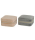 Set de 2 boîtes à bijoux de voyage velours beige et gris 10x10x4.5cm