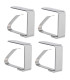 Set de 4 pinces à nappes en acier inoxydable 4x2x5cm