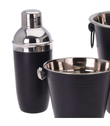 Coffret cocktail 4 pièces en acier inoxydable noir
