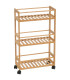 Desserte de cuisine sur roulettes en bambou 44x20x75cm
