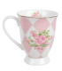Mug en porcelaine blanche motif fleuri roses 12x8x10cm