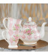 Mug en porcelaine blanche motif fleuri roses 12x8x10cm