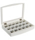 Boîte à bijoux en bois blanc 18 compartiments 30x20x5cm
