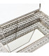 Boîte à bijoux en métal argenté et verre 25.5x12.5x7.5cm