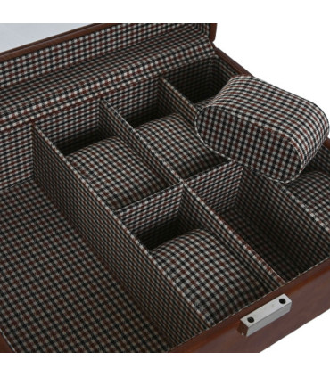 Wood and Velvet Watch Box -12 Watches 29.5x20.5x9cm