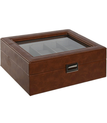 Wood and Velvet Watch Box -12 Watches 29.5x20.5x9cm