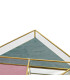 Plateau rangement bijoux en métal doré, velours et miroir 20x20x3.5cm