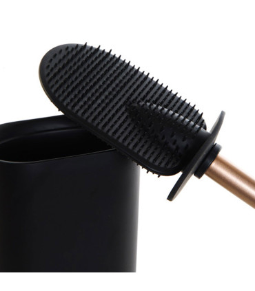 Brosse WC résine noire 10x6x40cm