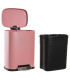 Poubelle salle de bain métal rose 5L