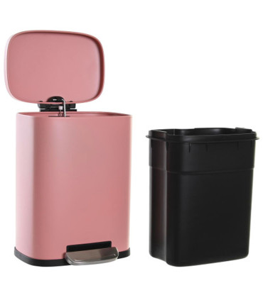 Poubelle salle de bain métal rose 5L
