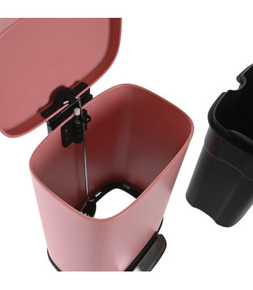 Poubelle salle de bain métal rose 5L