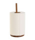 Kitchen Roll Holder acacia and gold 18x18x36.5cm
