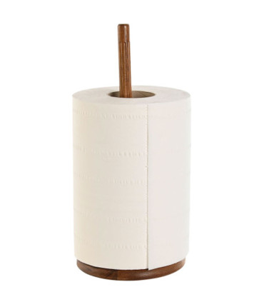 Kitchen Roll Holder acacia and gold 18x18x36.5cm