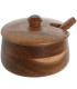 Pot à sucre ou sel en bois d'acacia 9.5x9.5x7.5cm