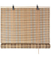 Store enrouleur pour intérieur bicolore en bambou 90x3x175cm