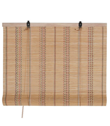 Store enrouleur intérieur en bambou et fils multicolores 60x2x175cm