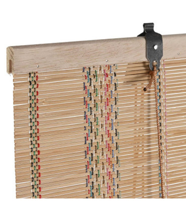 Store enrouleur intérieur en bambou et fils multicolores 60x2x175cm