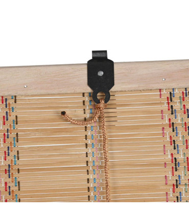 Store enrouleur intérieur en bambou et fils multicolores 60x2x175cm