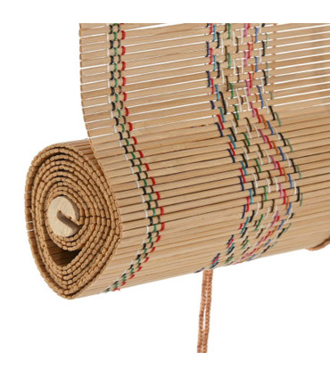Store enrouleur intérieur en bambou et fils multicolores 60x2x175cm