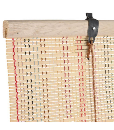 Store enrouleur intérieur en bambou et fils multicolores 60x2x175cm