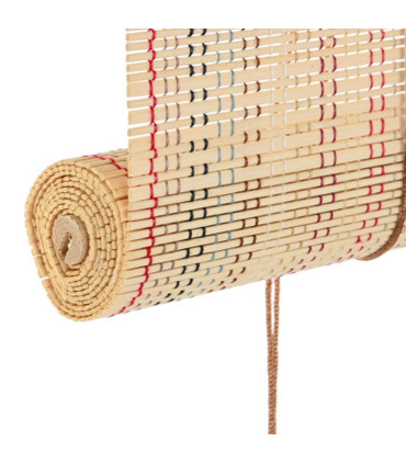 Store enrouleur intérieur en bambou et fils multicolores 60x2x175cm