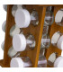 Support à épices en bambou et 12 pots en verre 15x15x23cm