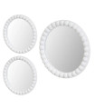 Set de 3 miroirs ronds en polypropylène blanc 25x25x2cm
