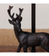 Lampe à poser cerf aluminium noir et abat-jour lin beige 30x30x41.5cm