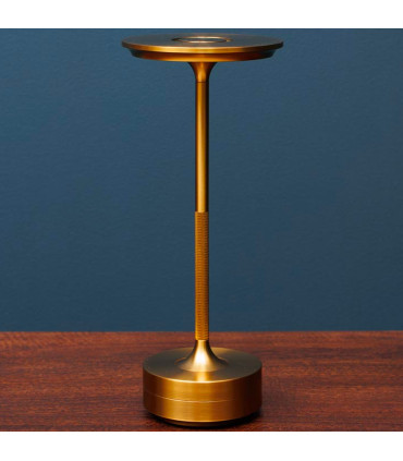 Lampe à poser LED sans fil en métal doré 28x13x13cm
