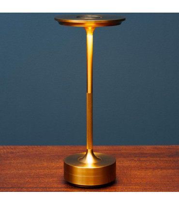 Lampe à poser LED sans fil en métal doré 28x13x13cm