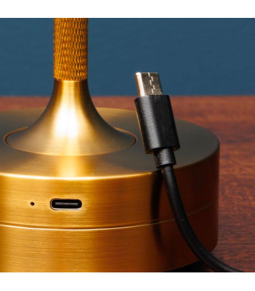 Lampe à poser LED sans fil en métal doré 28x13x13cm