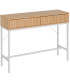 Console d'entrée bois et métal blanc 2 Tiroirs 100x30x75cm