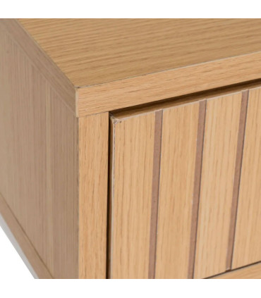 Console d'entrée bois et métal blanc 2 Tiroirs 100x30x75cm