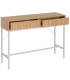 Console d'entrée bois et métal blanc 2 Tiroirs 100x30x75cm