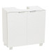 Meuble salle de bain sous lavabo en bois blanc 2 portes 60x30x60cm