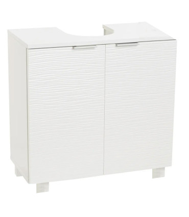 Meuble salle de bain sous lavabo en bois blanc 2 portes 60x30x60cm