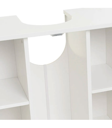 Meuble salle de bain sous lavabo en bois blanc 2 portes 60x30x60cm