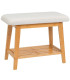 Bench Black Metal and beige Seat 74x30x67cm
