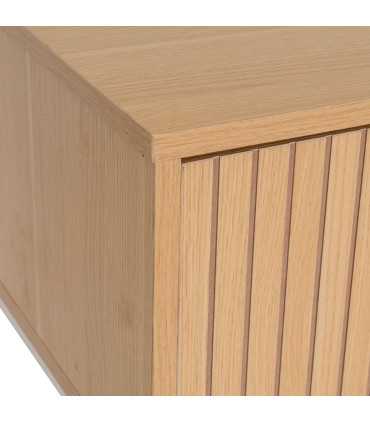 Table basse rectangulaire bois et métal blanc 1 tiroir 110x50x40cm