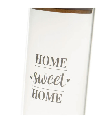Set de 3 bocaux en verre avec bouchon bambou home sweet home