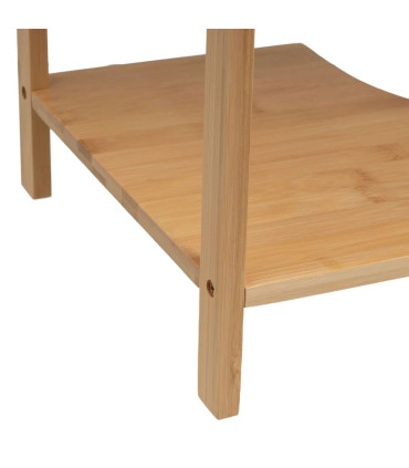 Étagère salle de bain sous lavabo en bambou 2 portes 60x30x60cm