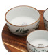 Plateau apéritif avec 3 bols en porcelaine