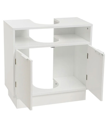 Meuble salle de bain sous lavabo en bois blanc 60x30x60cm
