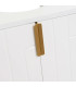 Meuble salle de bain sous lavabo en bois blanc et métal doré 60x30x60cm