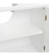 Meuble salle de bain sous lavabo en bois blanc et métal doré 60x30x60cm