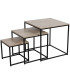 Nesting Table - MDF and white Metal - Set of 3